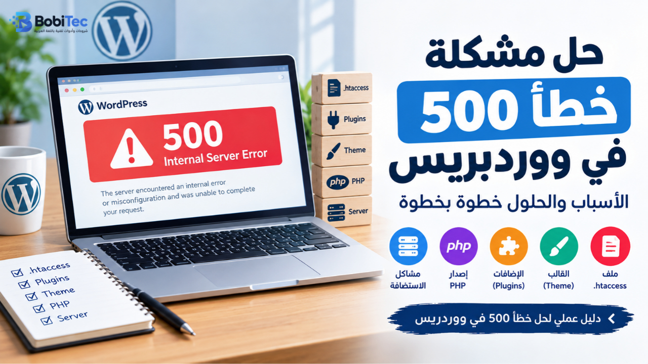 حل مشكلة خطأ 500 في ووردبريس